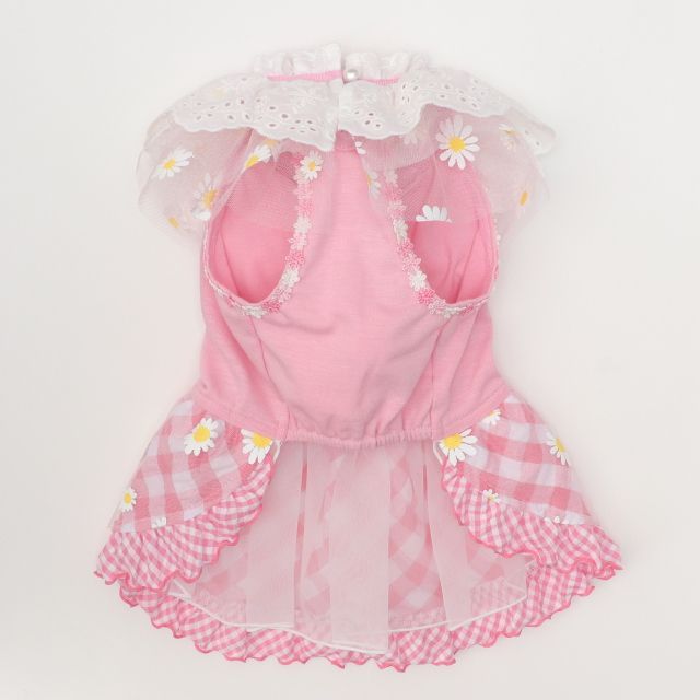 犬服 CanNana 【きゃんナナ】フラワーギンガムワンピース ラベンダー