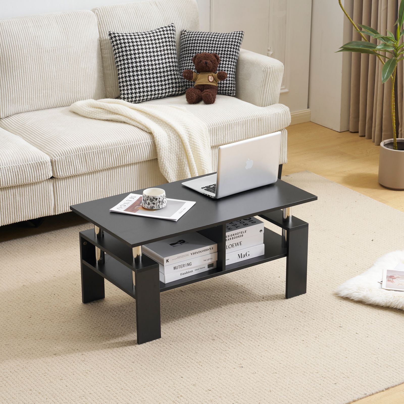 リビングテーブル センターテーブル ローテーブル ガラステーブル ブラック センターテーブル ガラステーブル ローテーブル 収納 おしゃれ モダン