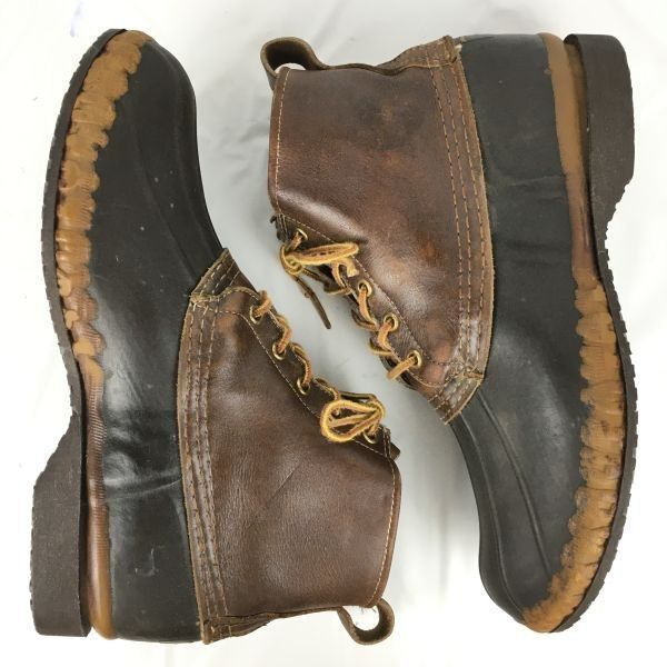 70s-80s?/MAINE/USA製/Vintage★L.L.BEAN/エルエルビーン【26.5-27.5cm程度　BROWN】ショート丈/ビーンブーツ/LEATHER/SHOES　管No.YA227 70s-80s?/MAINE/USA製/Vintage☆L.L.BEAN/エルエルビーン【26.5