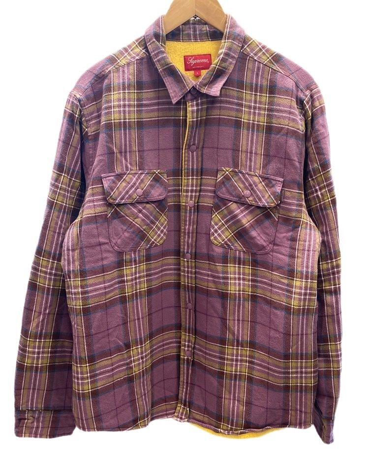 シュプリーム SUPREME Pile Lined Plaid Flannel Shirt Dusty Purple