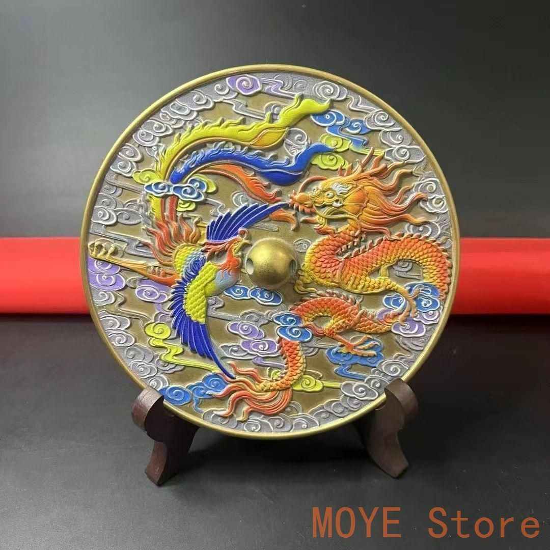 銅鏡 龍鳳鏡 家 玄関 リビング 装飾品 工芸品 置物 - メルカリ