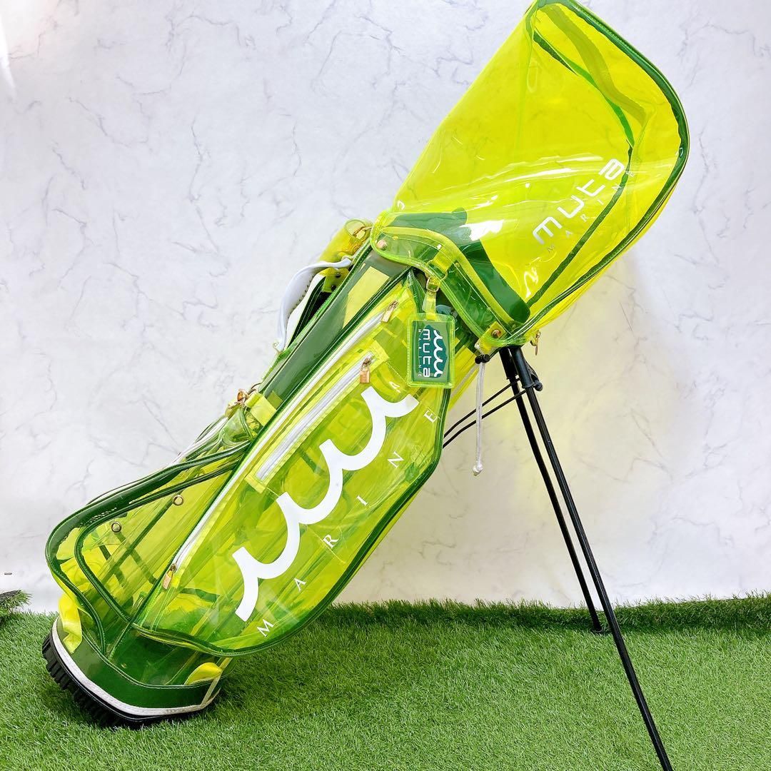 25. ムータマリン ゴルフ クリア キャディバッグ スタンド式 3点式