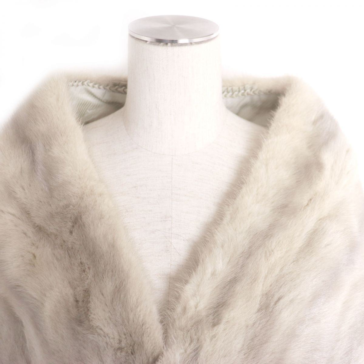 エンバ毛皮ストール 美品▽EMBA エンバ MINK サファイアミンク 房付き 裏地ロゴ柄 本
