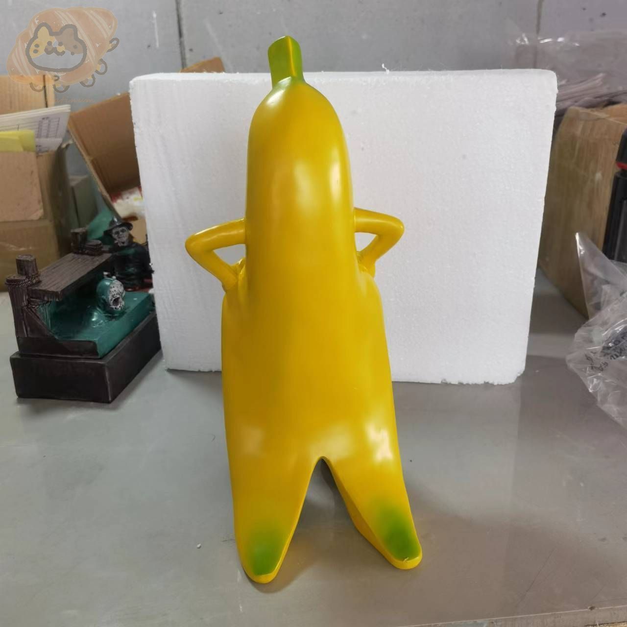 バナナの立体装飾品　BANANIA 広告フィギュア オブジェ　樹脂製 バナナの立体装飾品 BANANIA 広告フィギュア オブジェ 樹脂製