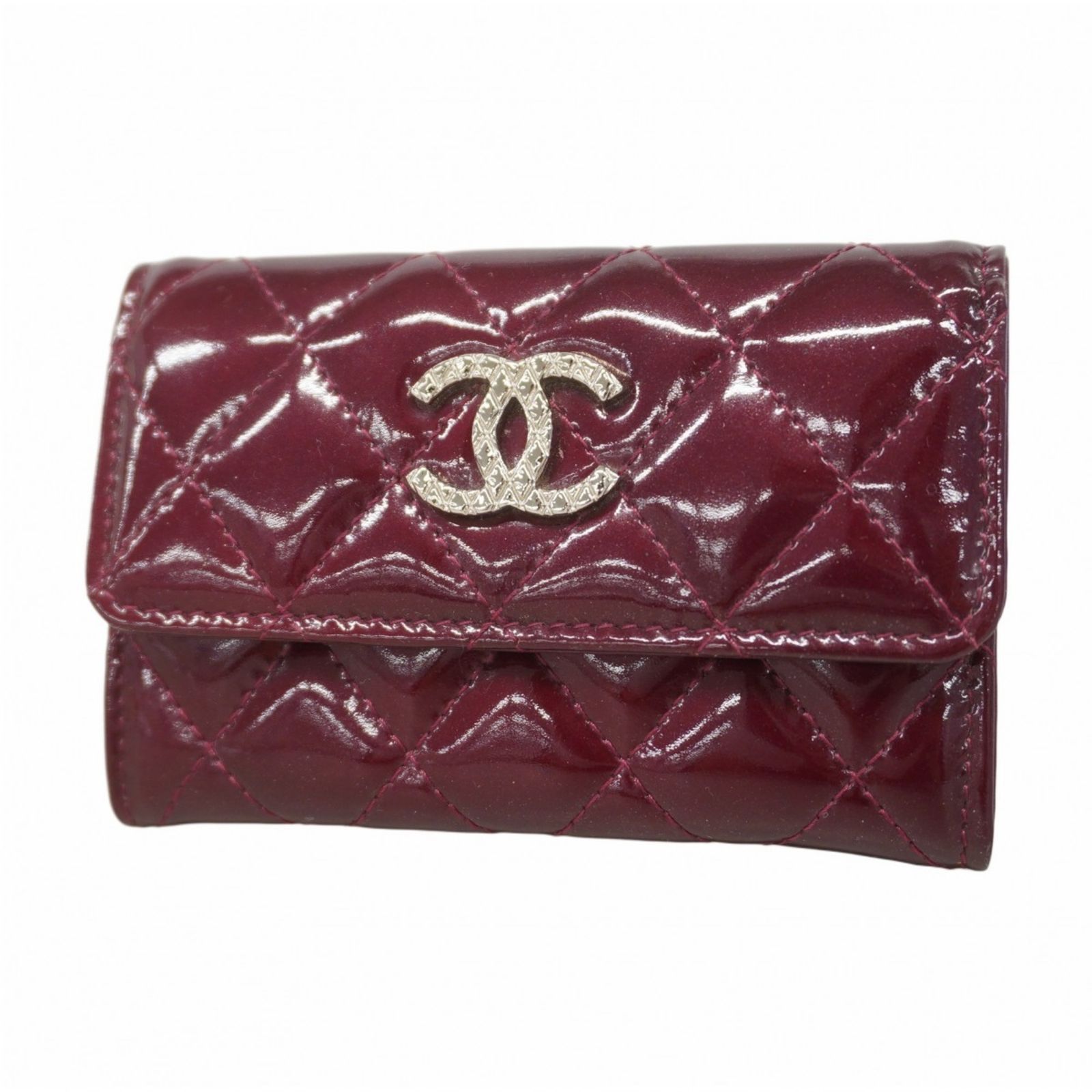 シャネル Chanel シャネル 名刺入れ カードケース ブリリアント パテントレザー ブラウン レディース