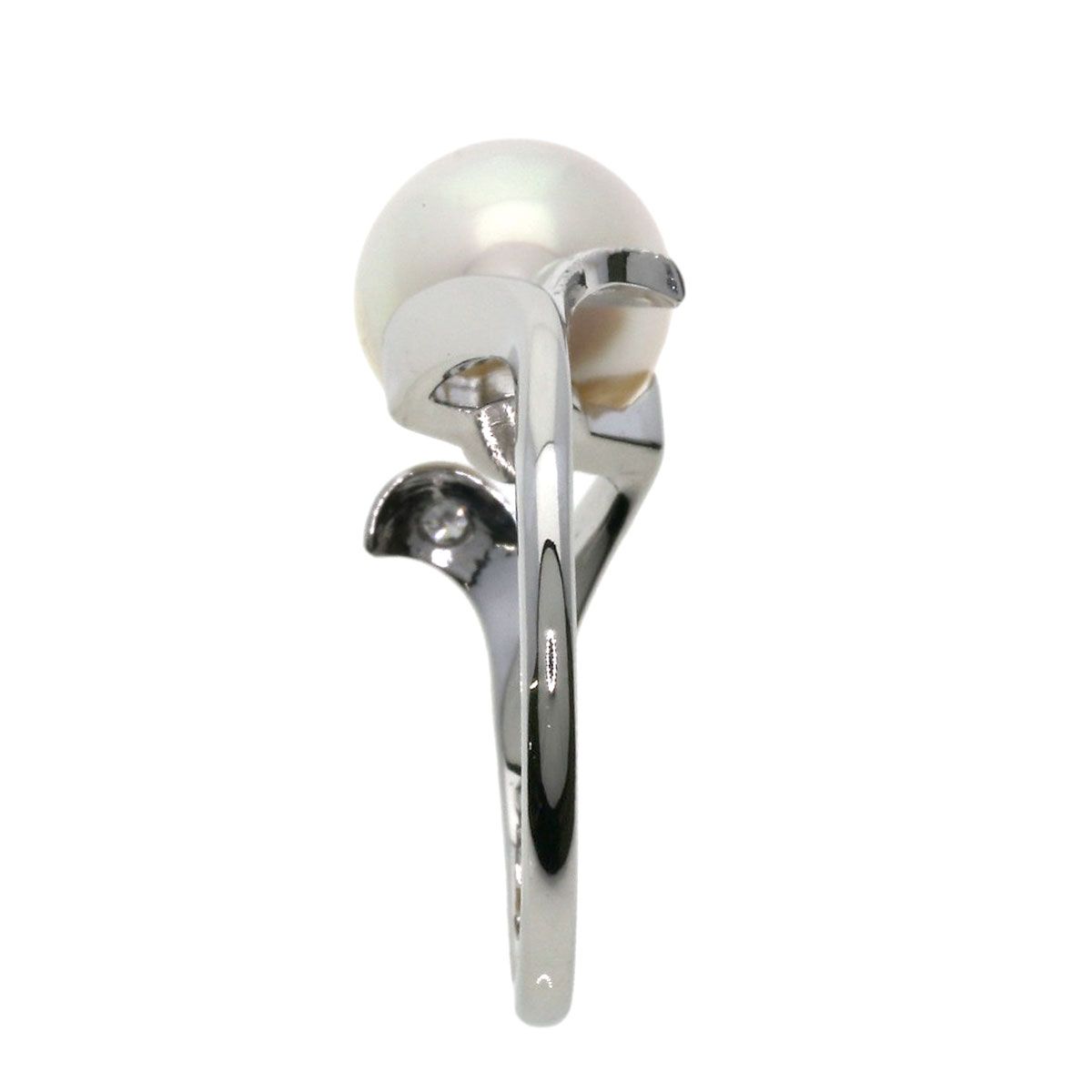 MIKIMOTO ミキモト リーフ パール 真珠 2P ダイヤモンド リング・指輪  