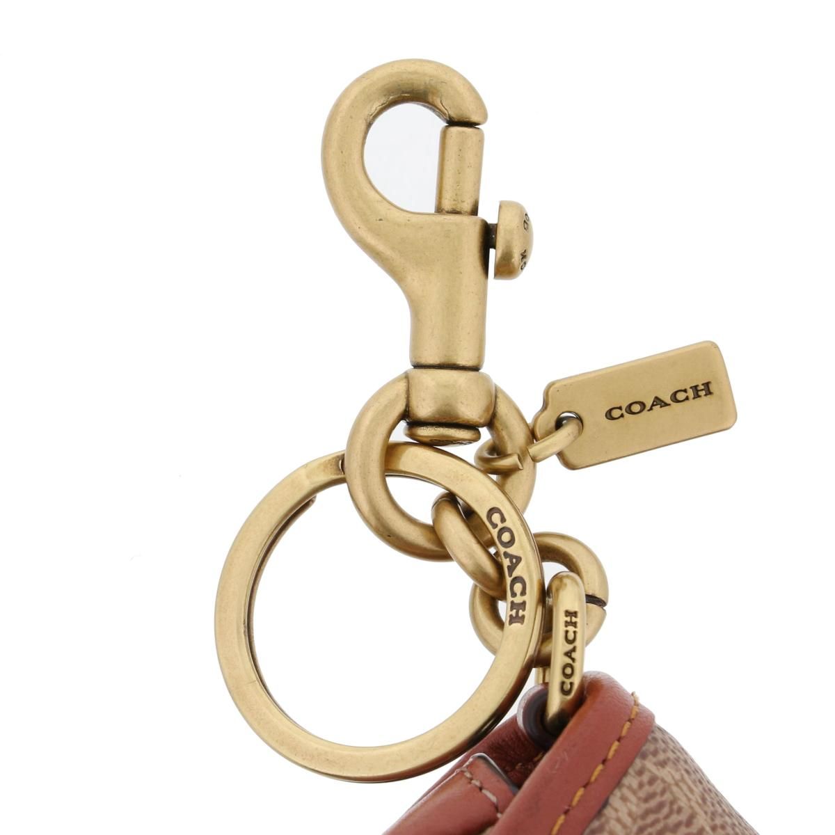 【未使用品】コーチ coach ミニサドル バッグ チャーム シグネチャー レア品•新品COACH ミニ サドル バッグ チャーム シグネチャー