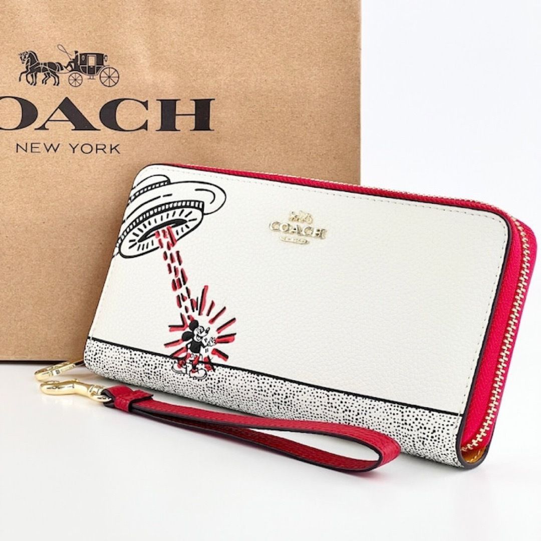 新品 COACH コーチ 長財布 ディズニーミッキーマウス x キースヘリング