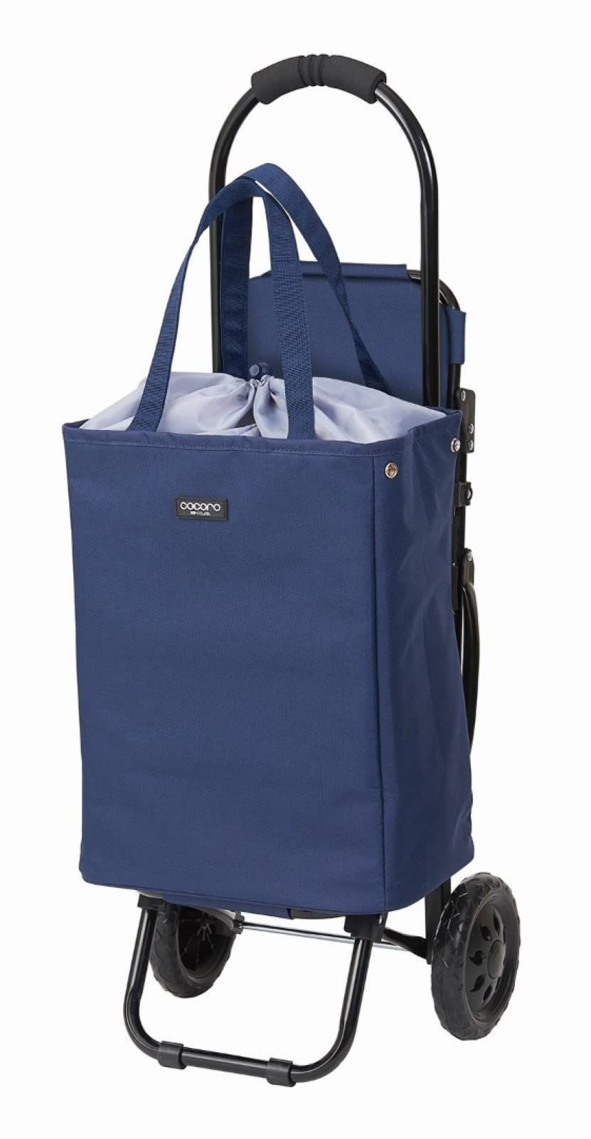 【数量限定】ブレイク ネイビー 保温) (保冷 W300xD185xH860mm 椅子付き 折りたたみ 約22L ショッピングカート COCORO(コ･コロ) 475249 レップ(REP)