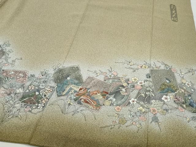 平和屋着物○日本画家 霜鳥忍の世界 彩天目織 訪問着 百人一首