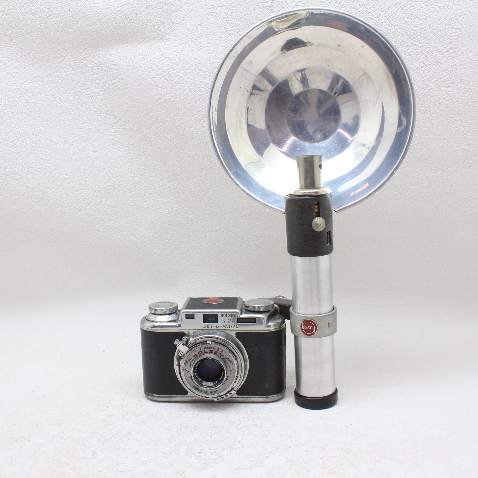 □【ジャンク】 BOLSEY B22 SET-O-MATIC フラッシュガン付 インテリア