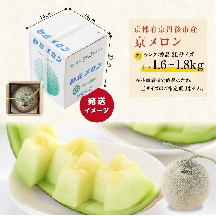 メロン お中元 御中元 京丹後産 砂丘メロン 秀品 2L 農家指定