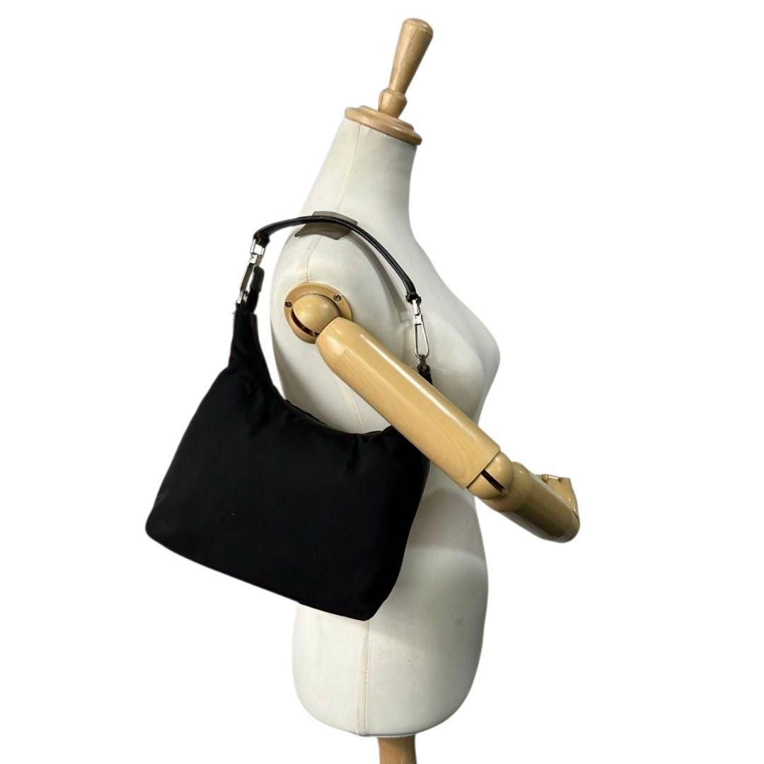 グッチ ハンドバッグ 黒 ワンショルダー ナイロン レザー GUCCI トート  