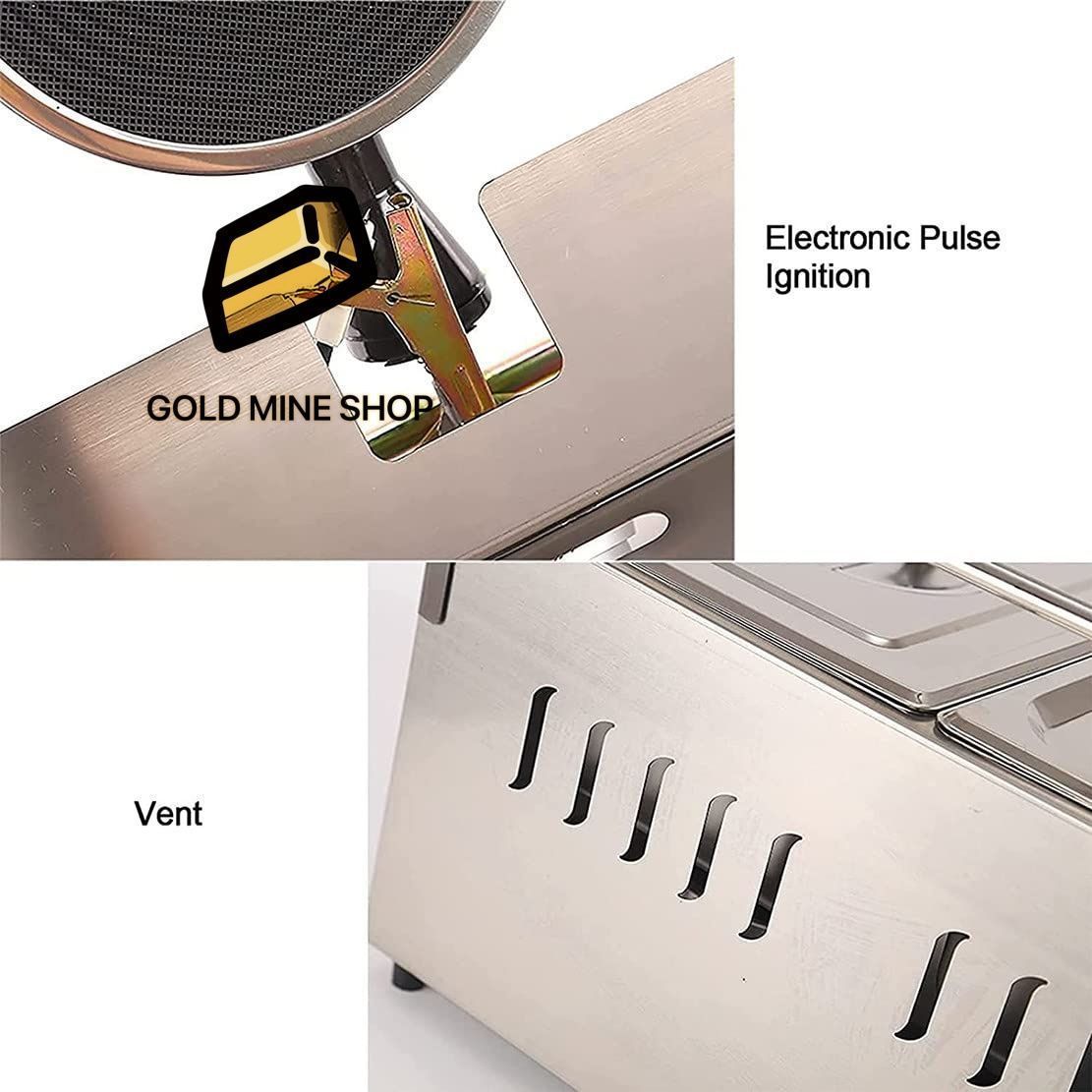 業務用フライヤー ステンレススチール製ガスフライヤー キッチン多機能カウンタートップフライヤー フライドポテト チキンウィングに最適 SKLAD-KIRPICHA_RU