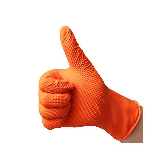  アマノ 超厚手 エンボスニトリルロッキー Lサイズ AM-CF 1923 ×10箱 使い捨て手袋 使いきり手袋 キッチンゴム手袋 キッチン消耗品