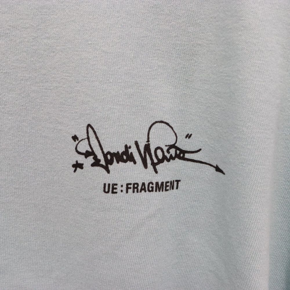 UNIFORM EXPERIMENT (ユニフォームエクスペリメント) 22SS×fragment design DONDI WHITE Tee フラグメントデザイン ロゴ半袖Tシャツ ターコイズ UE-220007