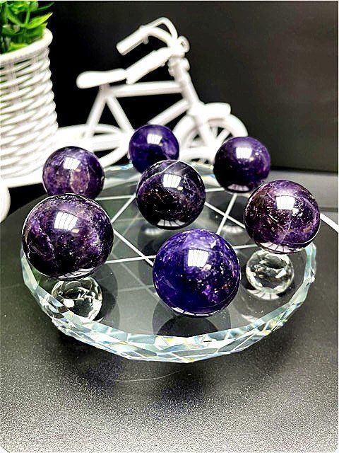天然～愛の守護石～夢幻紫水晶アメジスト丸玉YTB83G1/164G04 天然～愛の守護石～夢幻紫水晶アメジスト丸玉七星陣B86G7/54G08A