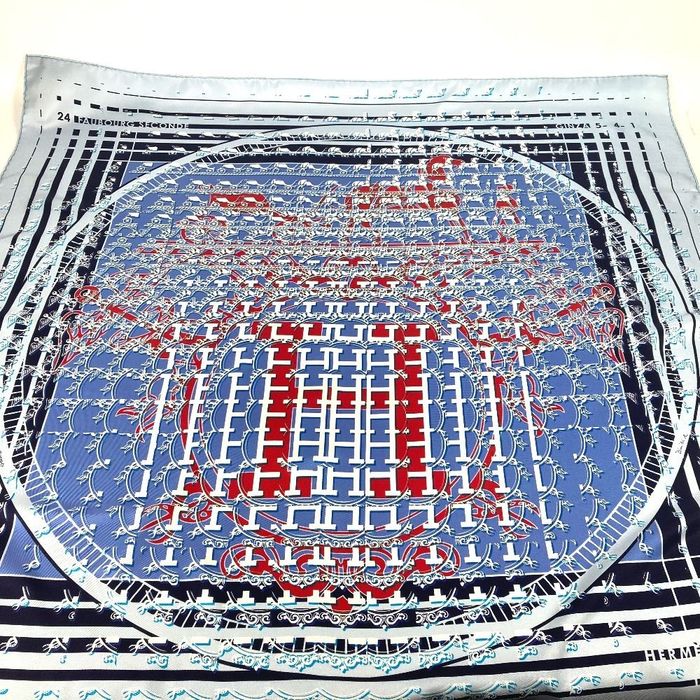 HERMES エルメス スカーフ カレ90 シルク ブルー - メルカリ