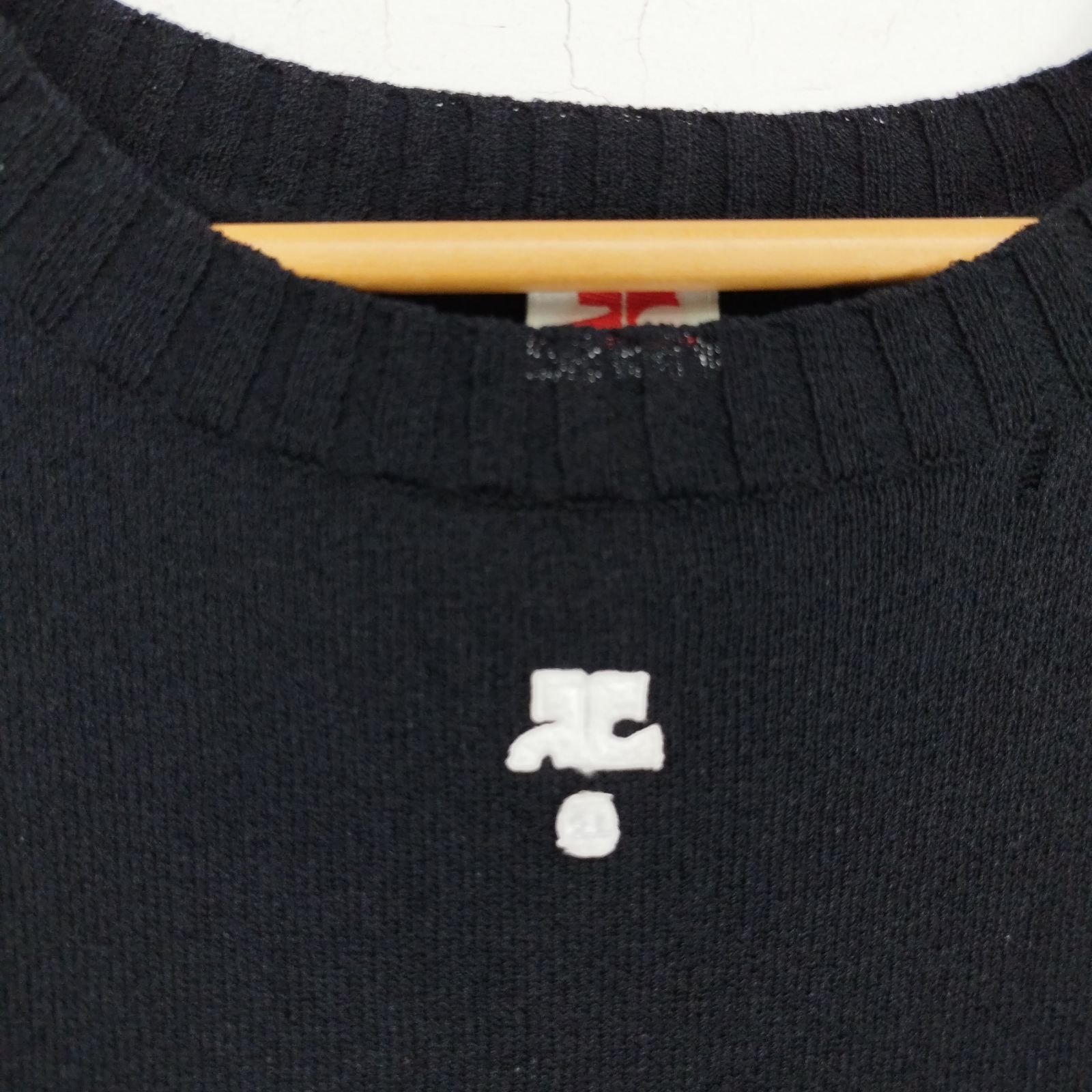 courreges クレージュ　トップス　古着　vintage ○correges クレージュ タンクトップ ブラック レディース