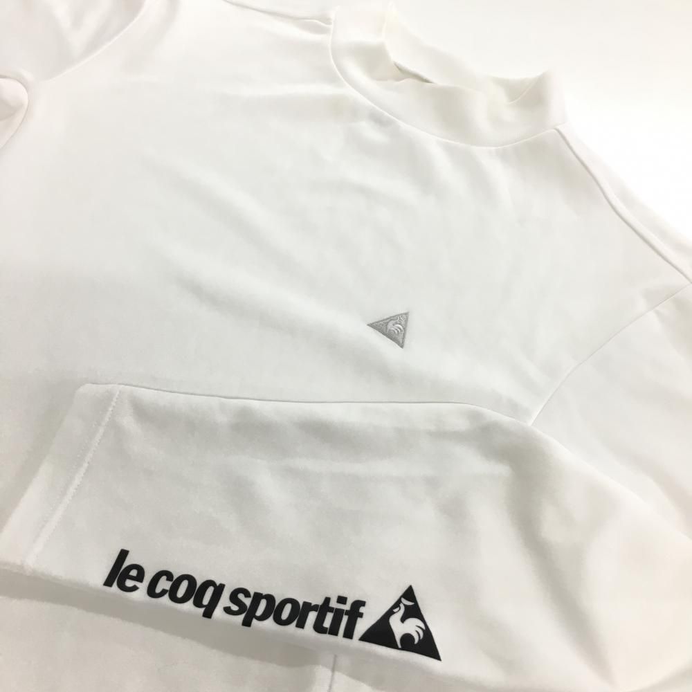 ルコック 長袖ハイネックシャツ 白 ロゴ刺しゅう  メンズ M ゴルフウェア le coq sportif