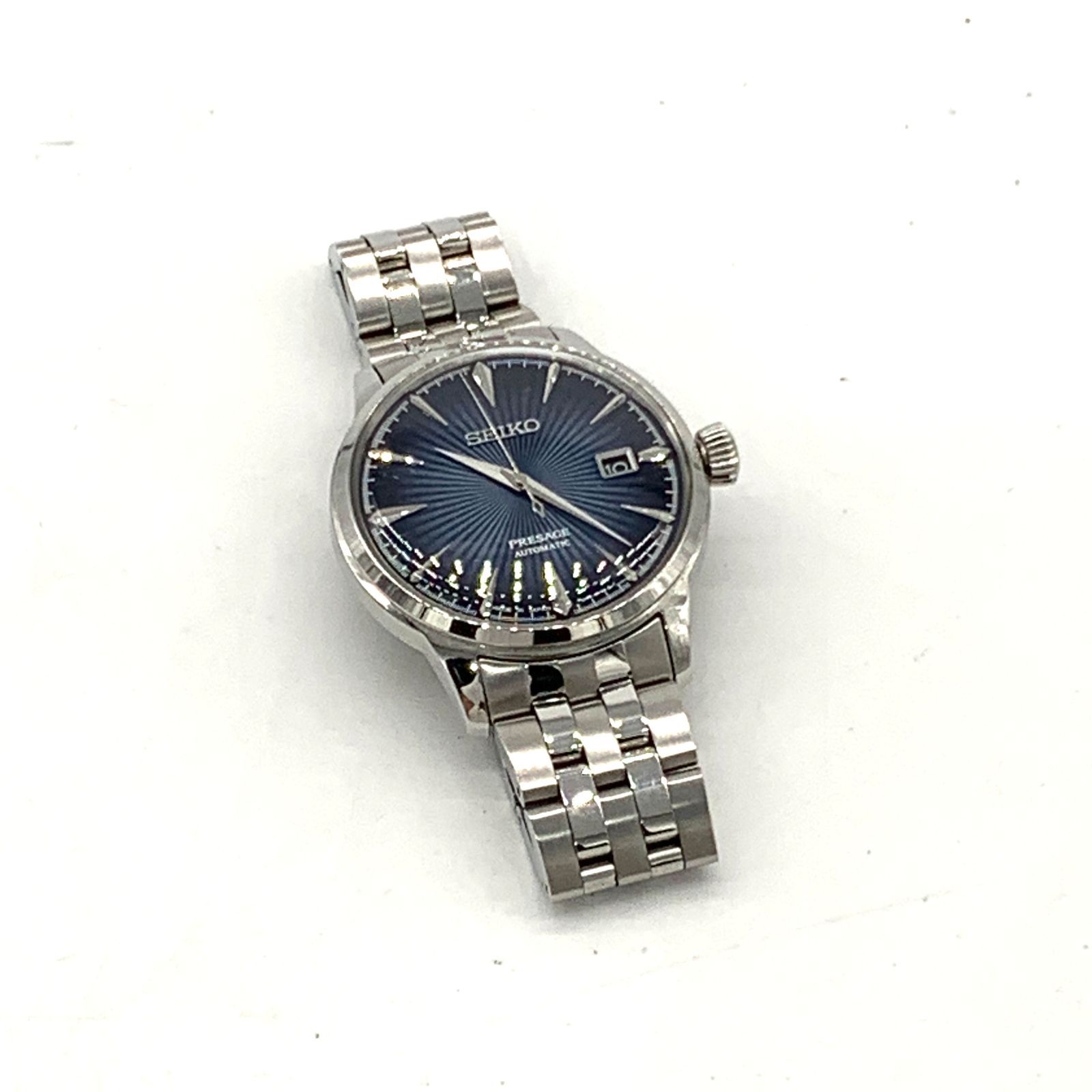 ▽【稼働品】SEIKO/セイコー プレザージュ SS ネイビー文字盤 自動巻き 
