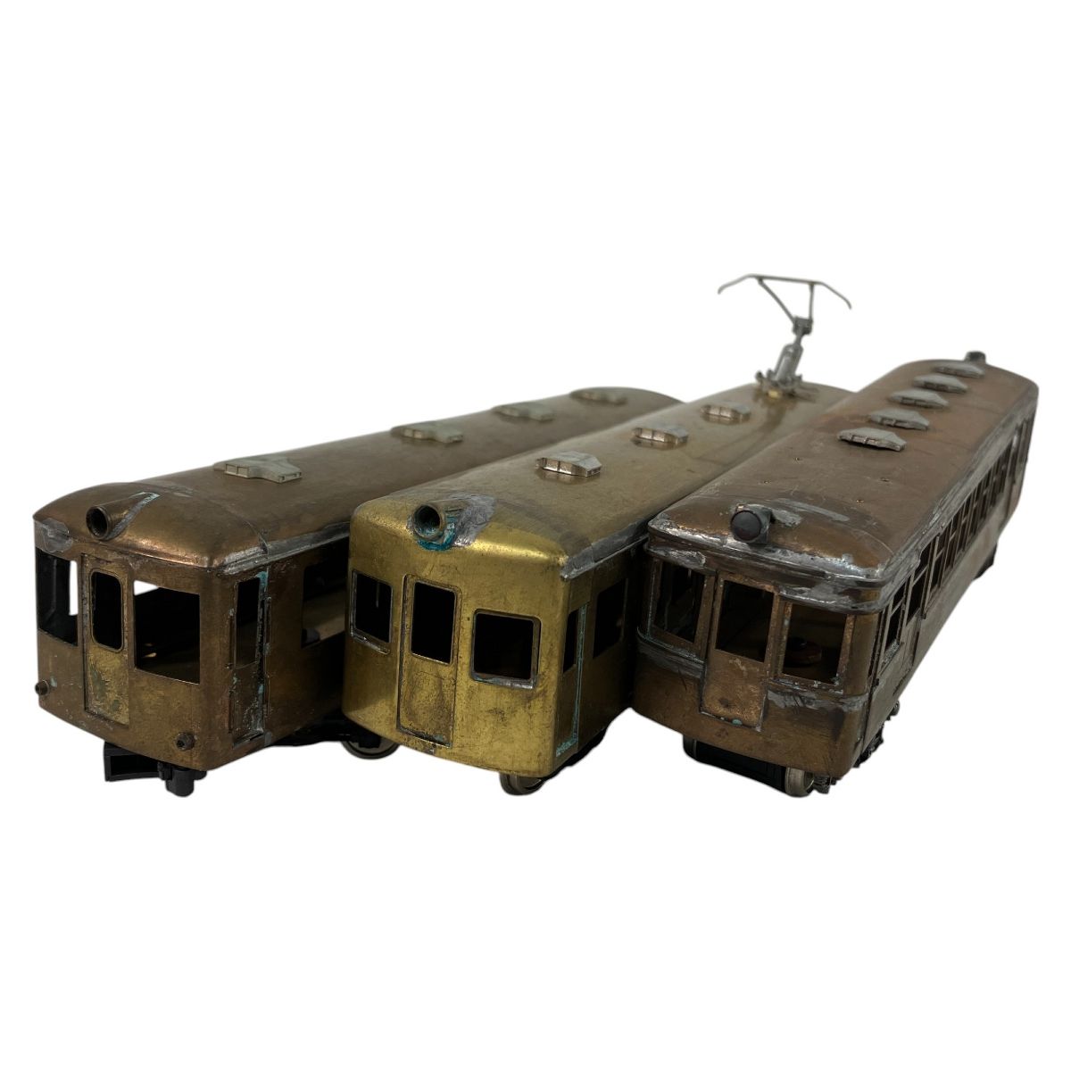 メーカー不明 私鉄電車 2連 両運 3両セット キット 手付品 未塗装 HOゲージ 鉄道模型 ジャンク N9937651