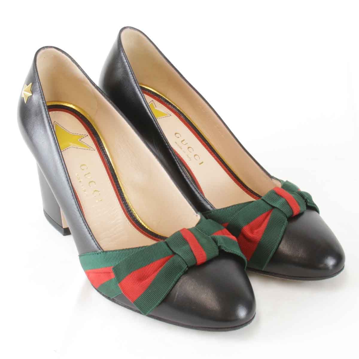 美品　グッチ　GUCCI シェリー ラインシリーズ パンプス　正規品 美品『USED』 グッチ シェリーラインパンプス 34 1/2 パンプス レザー