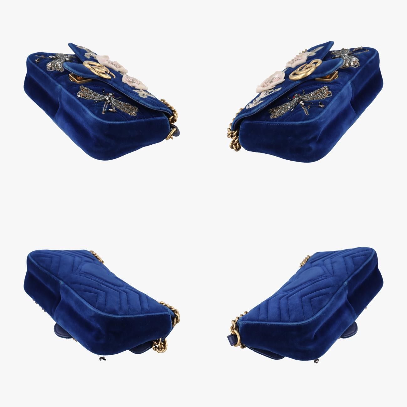 グッチGucciGGマーモントブルーベロア446744H022329426