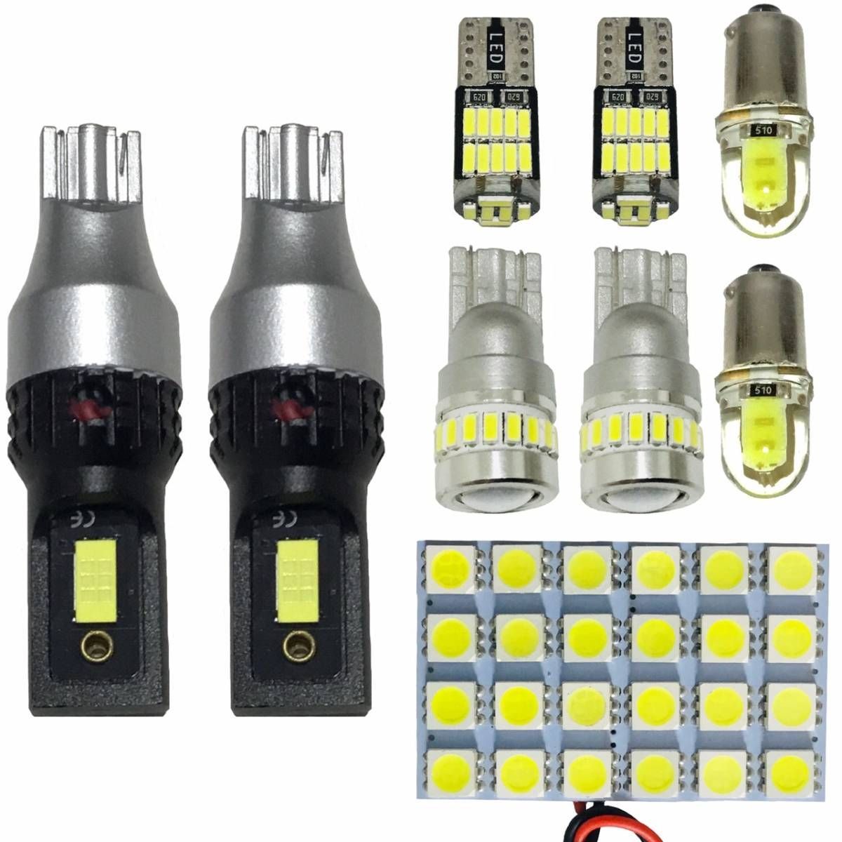 鬼爆 10系 ナディア T10 LED バックランプ ナンバー灯 車幅灯 ルームランプ 9点セット 基盤＋ウェッジ球 ホワイト トヨタ 純正球交換用 パーツ 車検対応 車検対応 パーツ