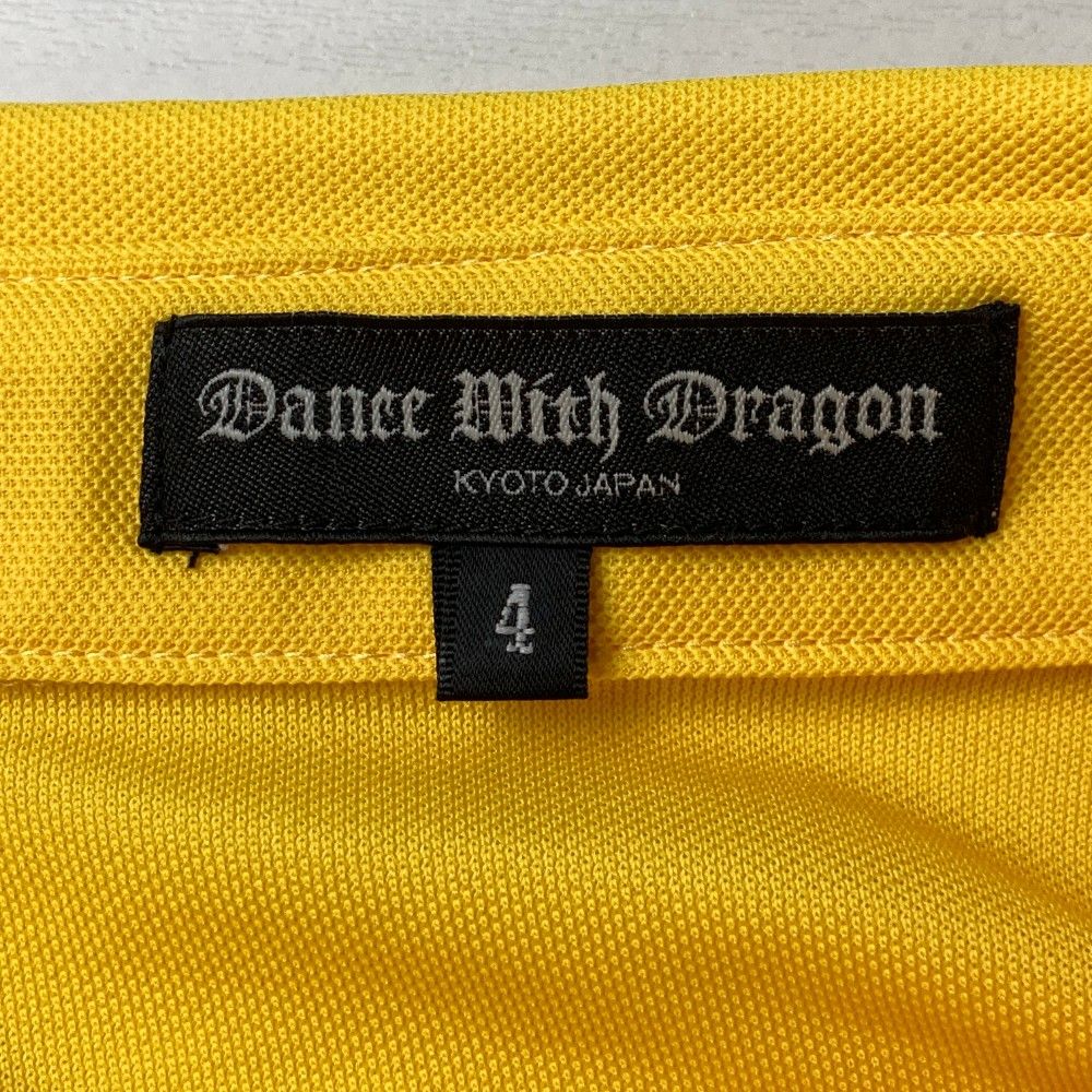 サイズ：4 DANCE WITH DRAGON ダンスウィズドラゴン  半袖ポロシャツ  イエロー系 [240101450167] ゴルフウェア メンズ ストスト Dance With Dragon - 総柄 半袖ポロシャツ | イエロー | メンズ