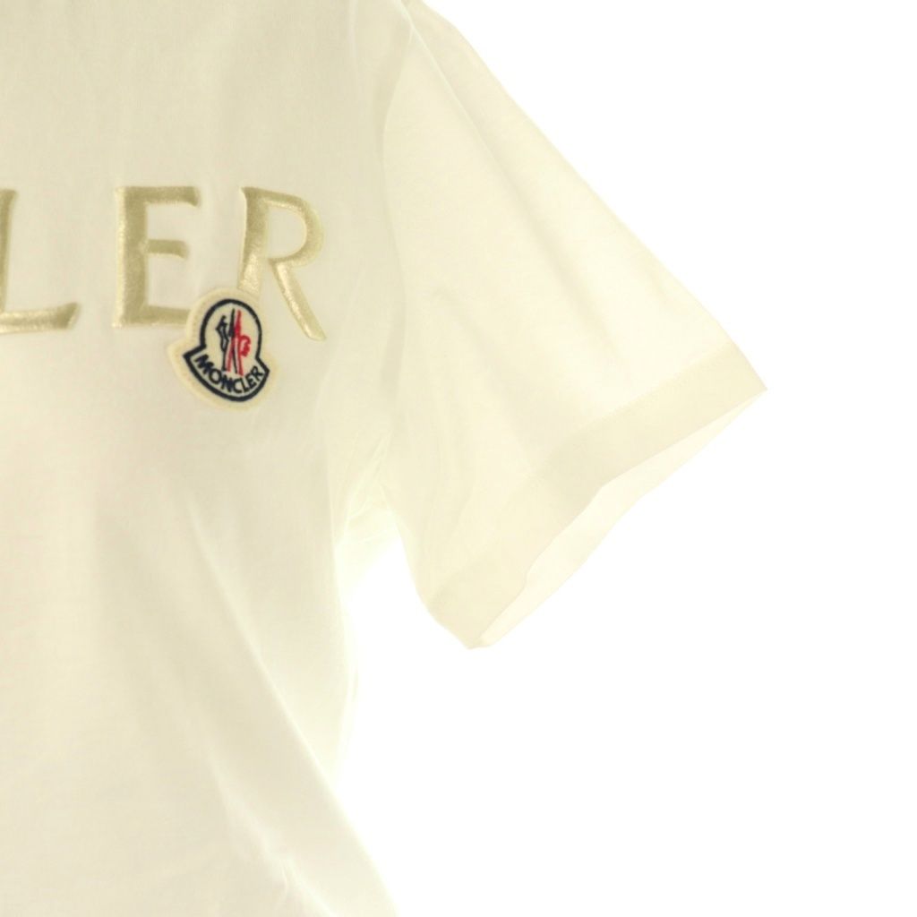  モンクレール MONCLER ロゴ 半袖 Tシャツ カットソー S ホワイト ES OS 半袖(Tシャツ) Tシャツ カットソー