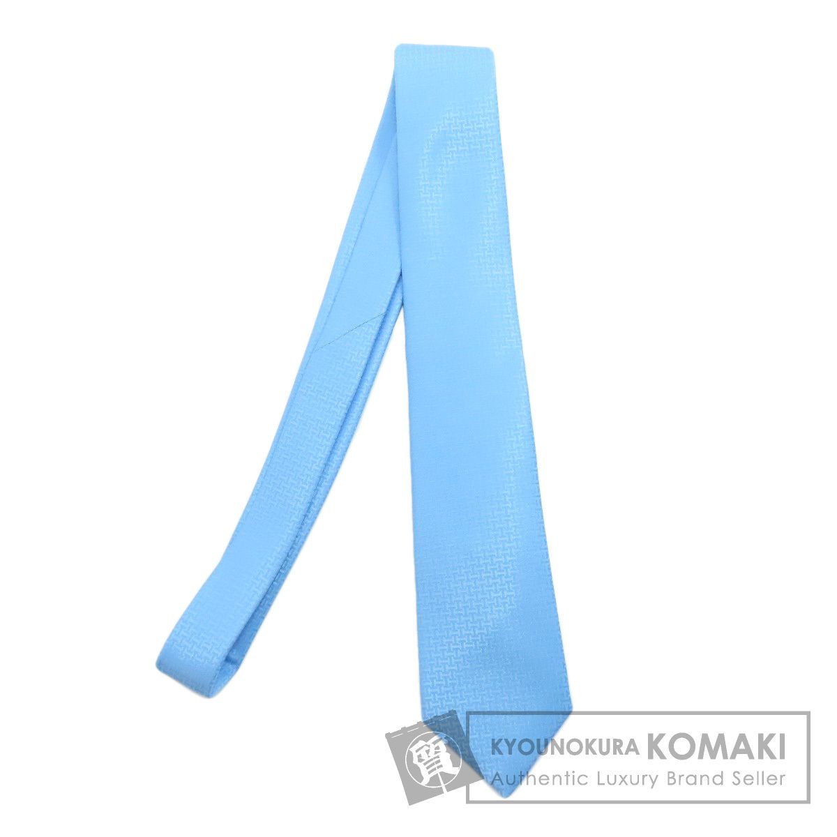 HERMES シルクネクタイ ライトブルー 総柄 中古・古着通販】HERMES (エルメス) 総柄シルクネクタイ ブルー