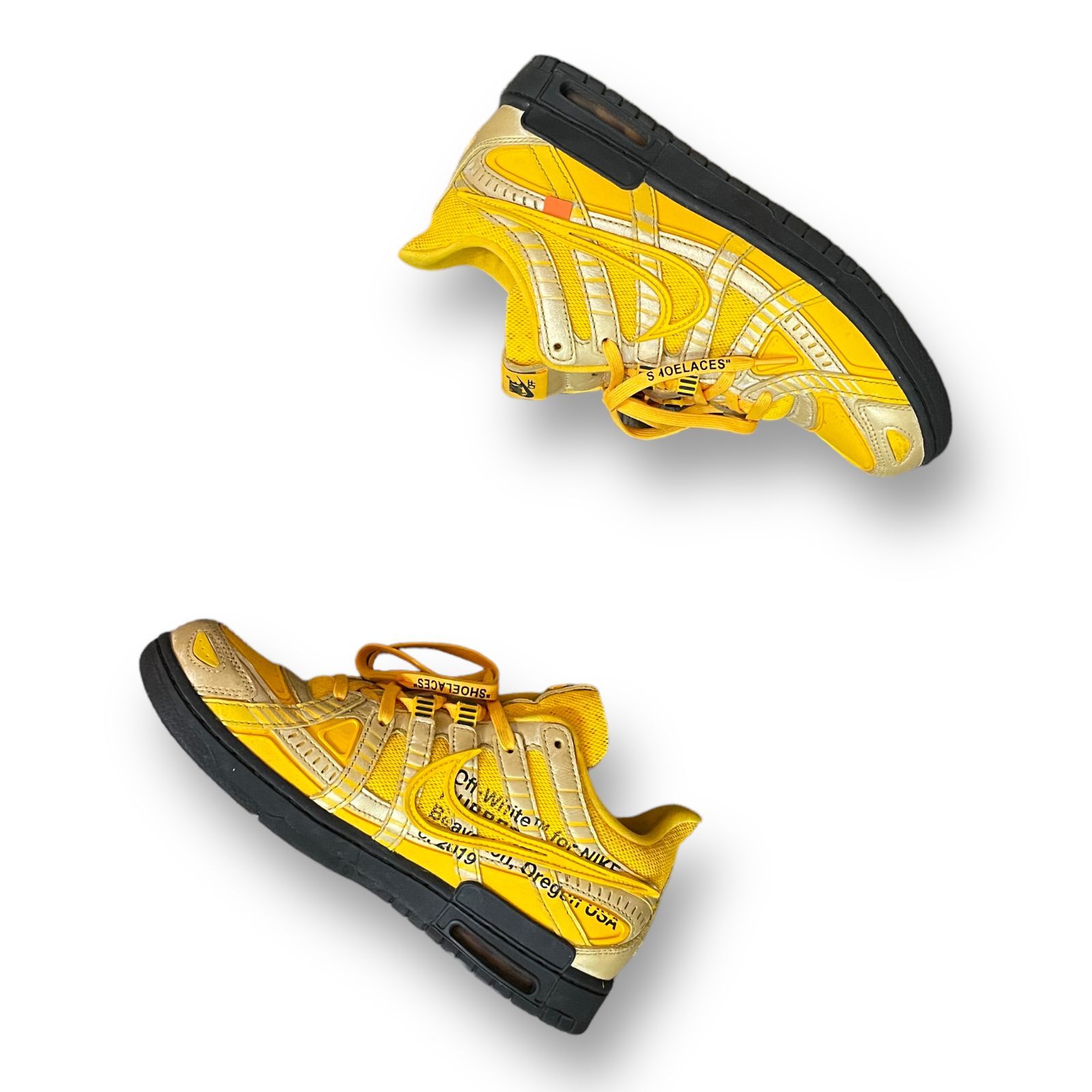 国内正規 OFF-WHITE × NIKE AIR RUBBER DUNK UNIVERSITY GOLD オフ 