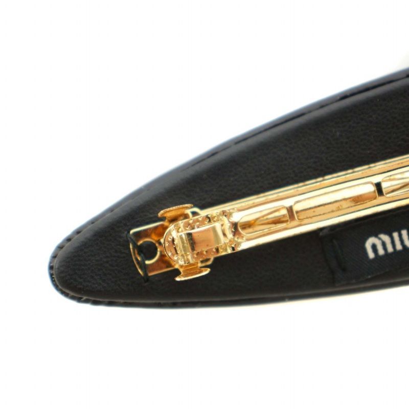 【MiuMiu正規品】ヘアクリップ バレッタ ブラック ロゴ ミュウミュウ miumiu ヘアアクセサリー バレッタ ヘアクリップ