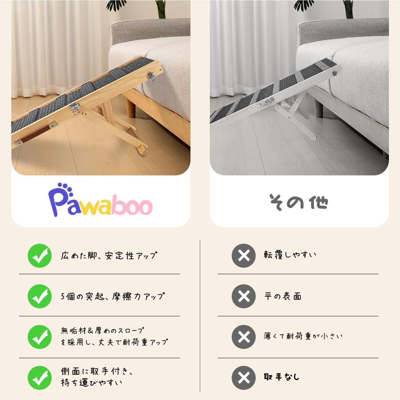 人気商品』ペットスロープ ペットステップ Pawaboo ペット用 坂状