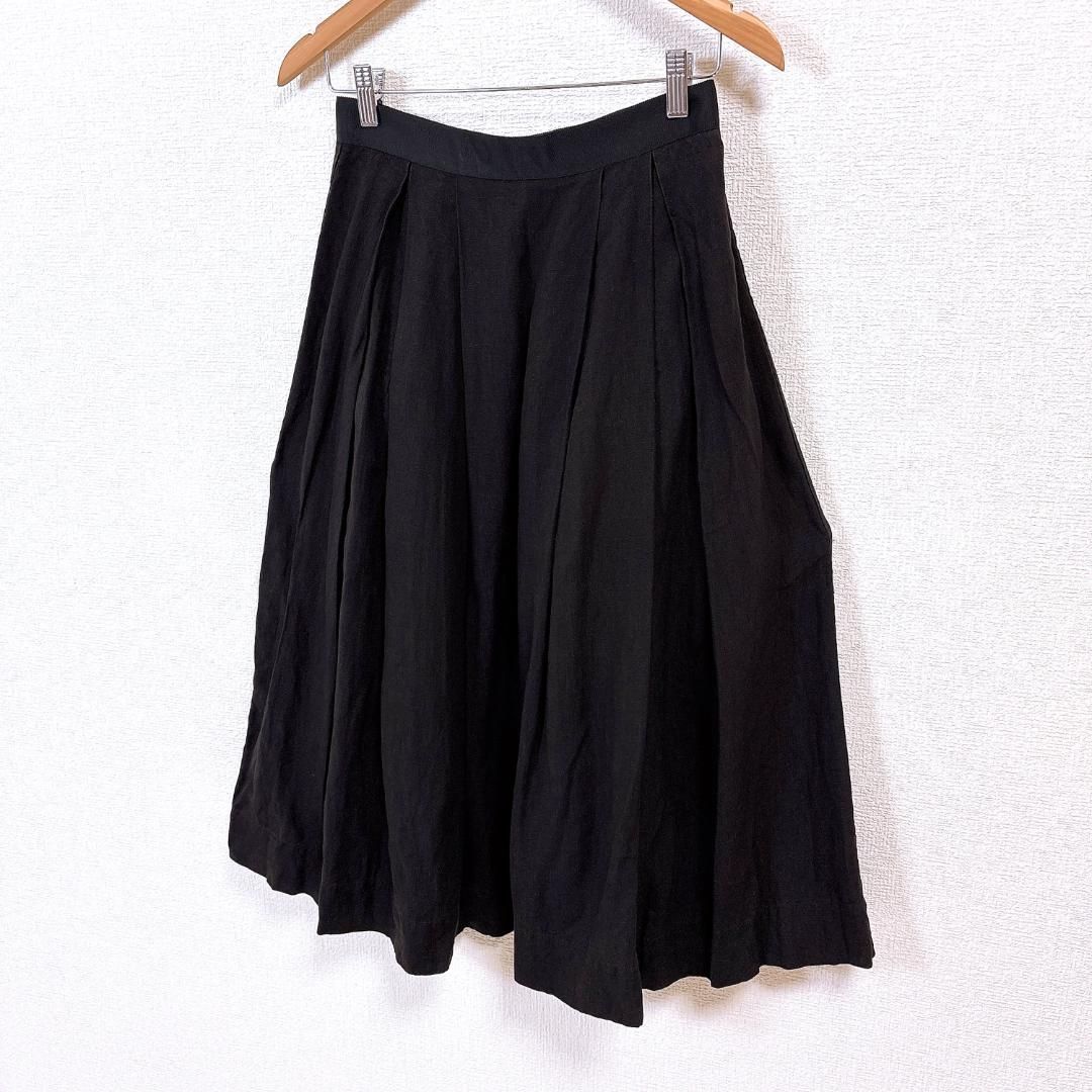 マーガレットハウエル 麻100 ロングスカート フ 1 ブラック WWW_MORNINGWALKER_COM