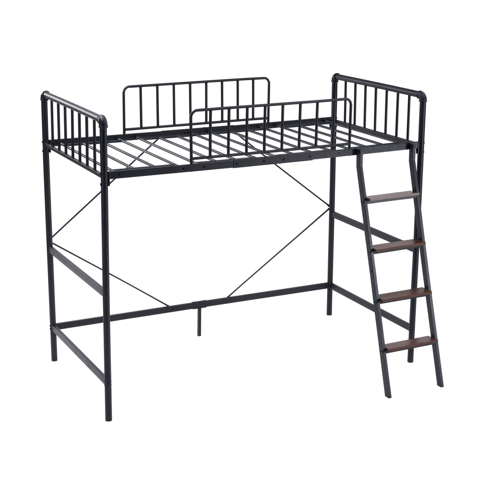 10 割 ブラック システムベット ロフトベッド シングルパンチングボード 収納付き デスク付き 棚付き 北欧風 スチール 耐震