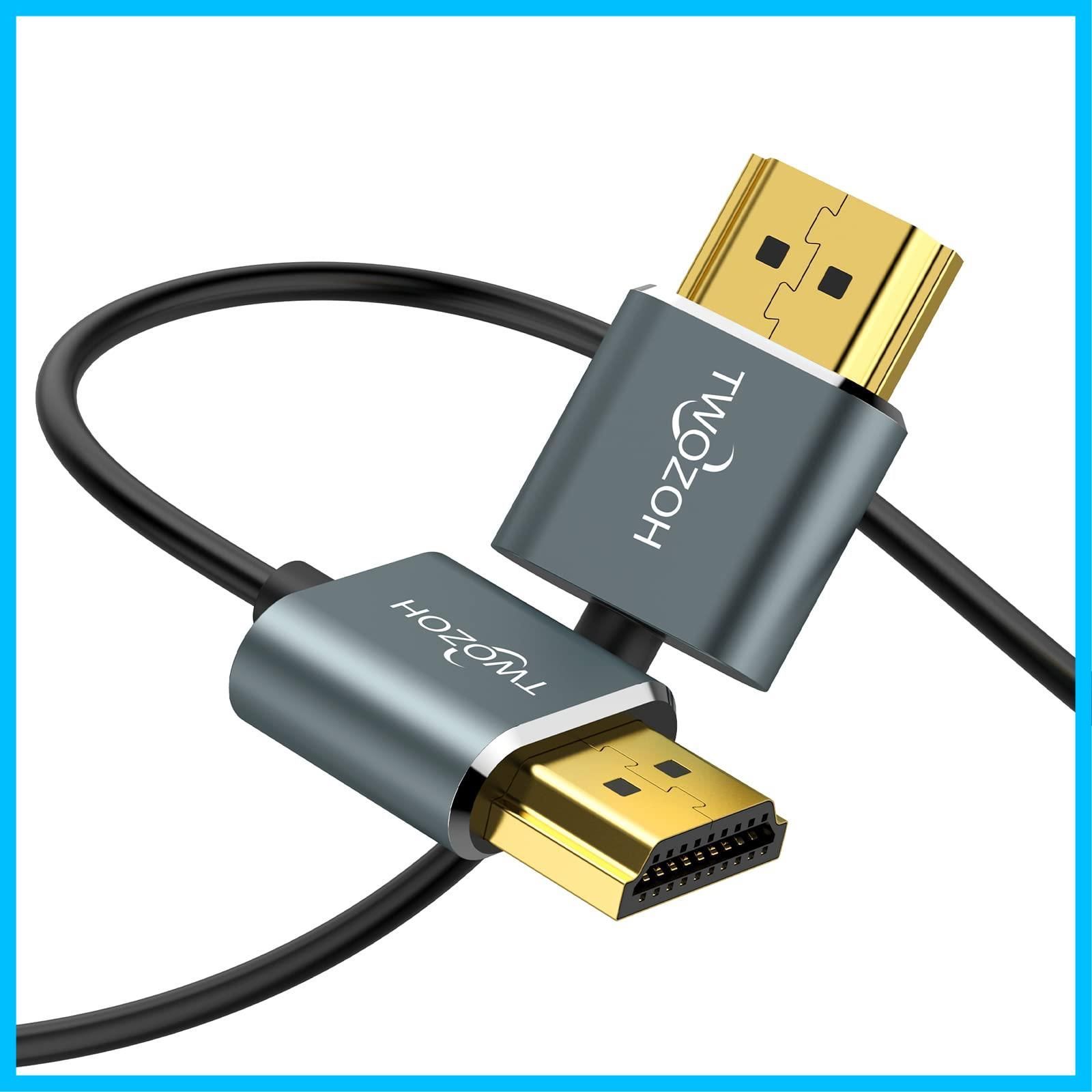 ハイパースリム HDMI HDMIケーブル細線 2.0ケーブル 軽量 3M 4K 柔らか HDMI短い 細3D|4K 60Hz HDMIケーブル 2160P Twozoh 1080P