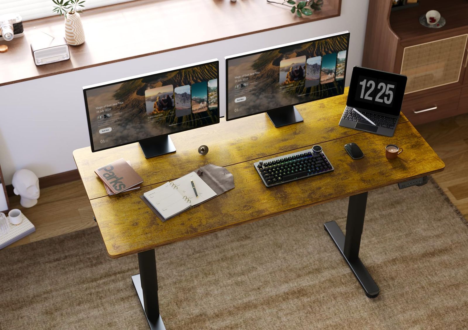 ブラックフレーム ブラウン天板