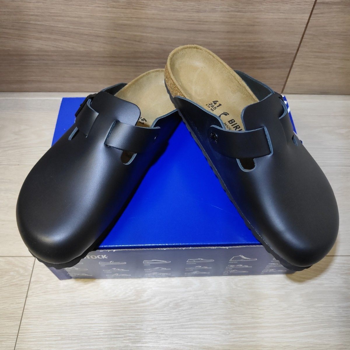 新品未使用 BIRKENSTOCK ボストン 本革 黒 ビルケンシュトック