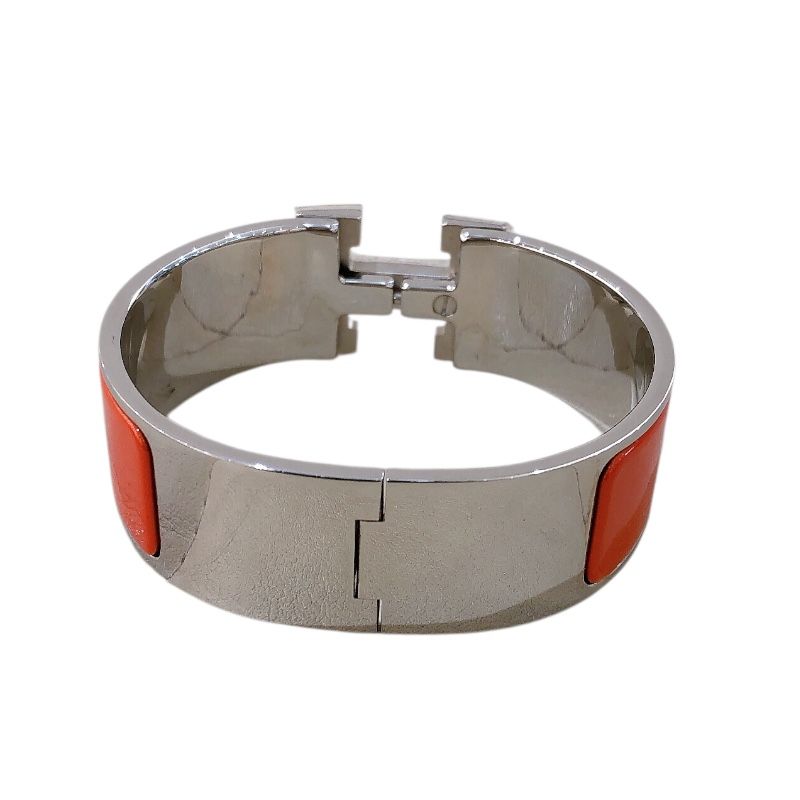 HERMES エルメス ブレスレット クリッククラック オレンジ×シルバー HERMES エルメス バングル ブレスレット クリッククラック