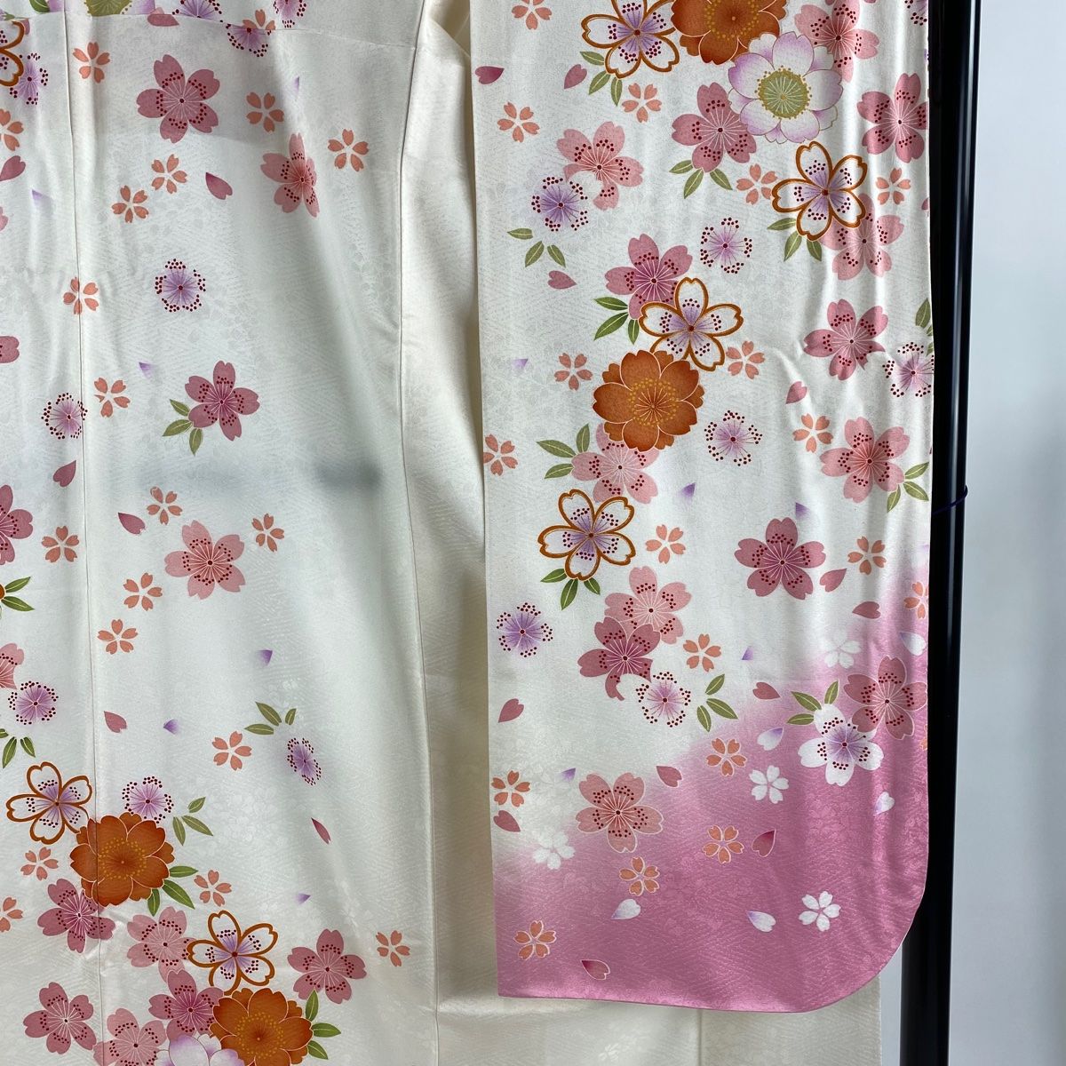 振袖 身丈162.5cm 裄丈65cm M 袷 袋帯フルセット 鞠 桜 金銀彩 ぼかし  