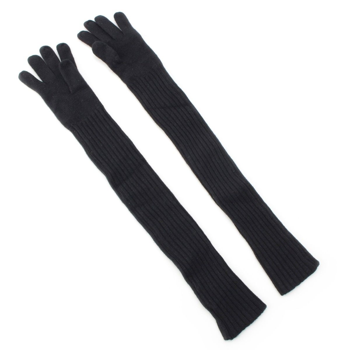 お手頃価格でご提供し! マルニ ウール カシミヤ 手袋 ロング グローブ ブラック M 【大放出セール開催中！】