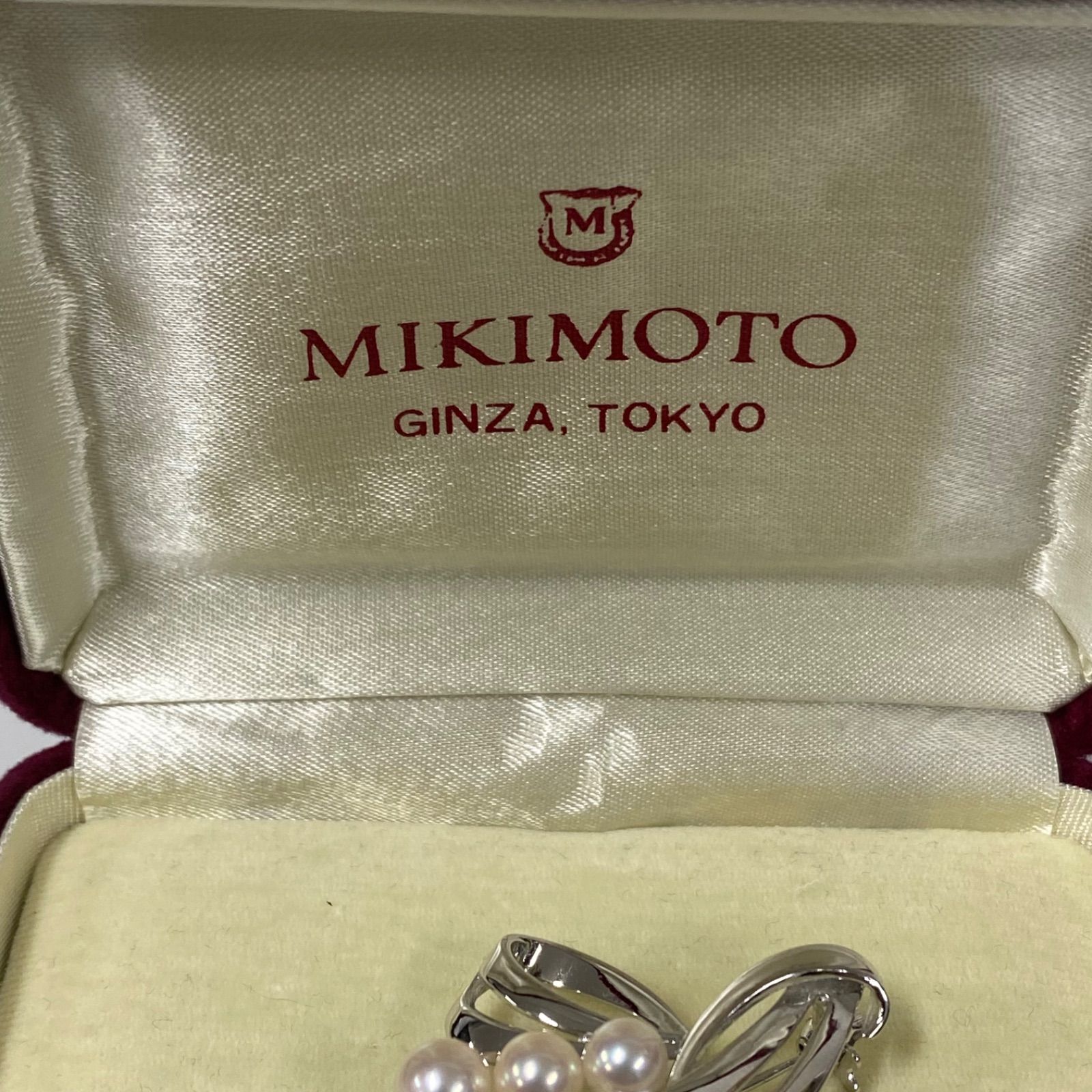 MIKIMOTO】ミキモト 本真珠ブローチ シルバーカラー パール