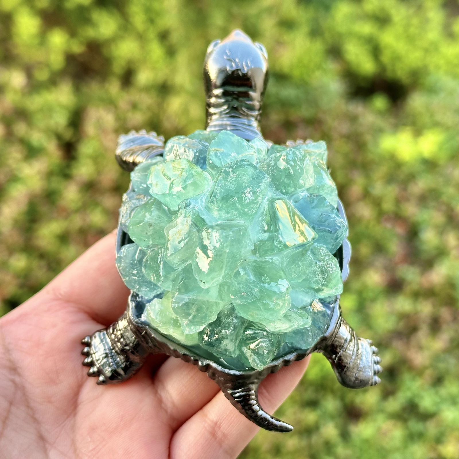 お買い得，新品 置物 天然石 亀 屋内 屋外 縁起物 動物 天然石