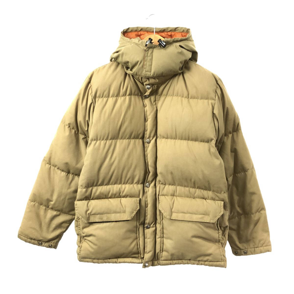 THE NORTH FACE ザノースフェイス 70's ダウンジャケット フード付き 茶タグ タン ベージュ コットン ナイロン Sサイズ