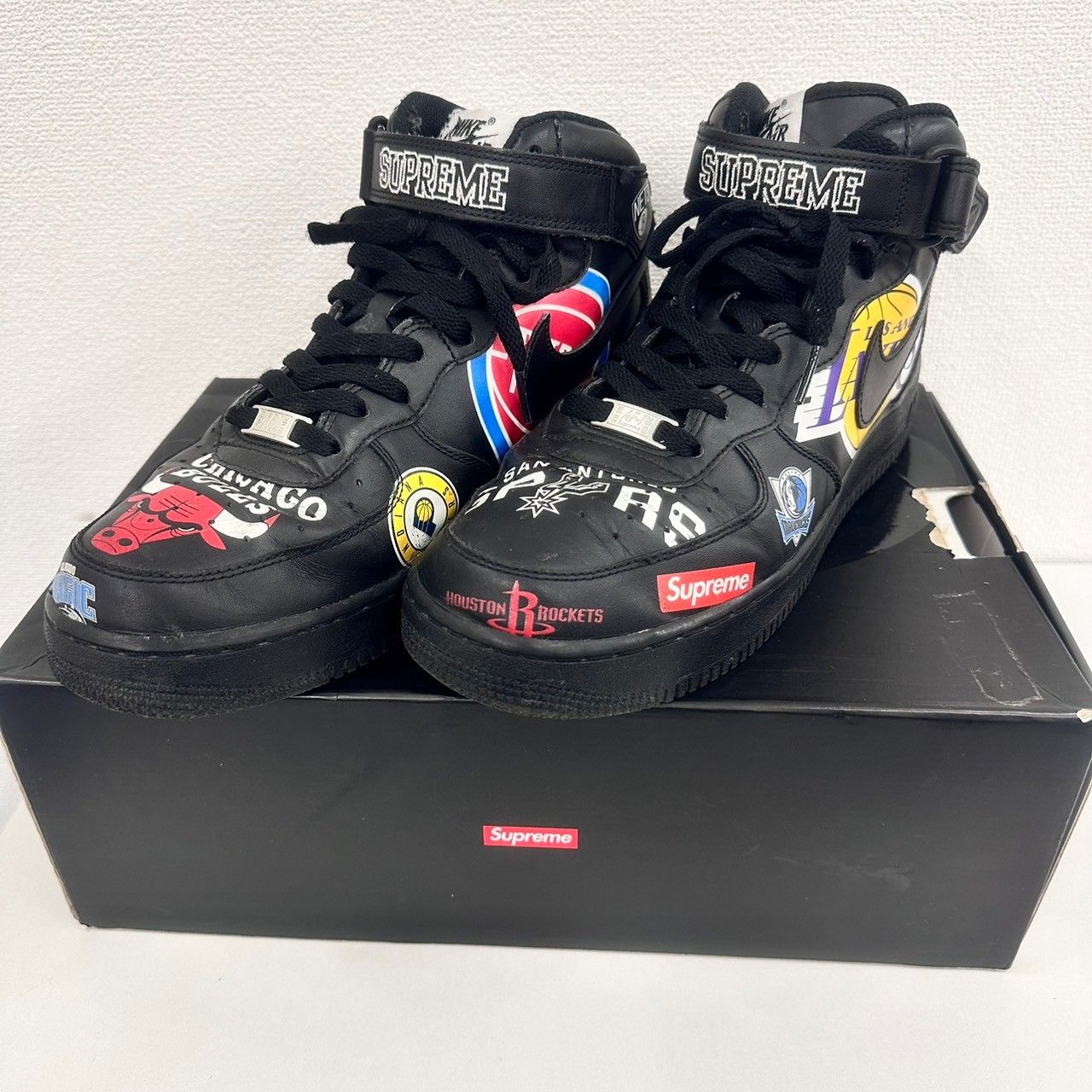 Supreme】28.5cmナイキ エアフォース 1 ミッド シュプリーム ブラック 