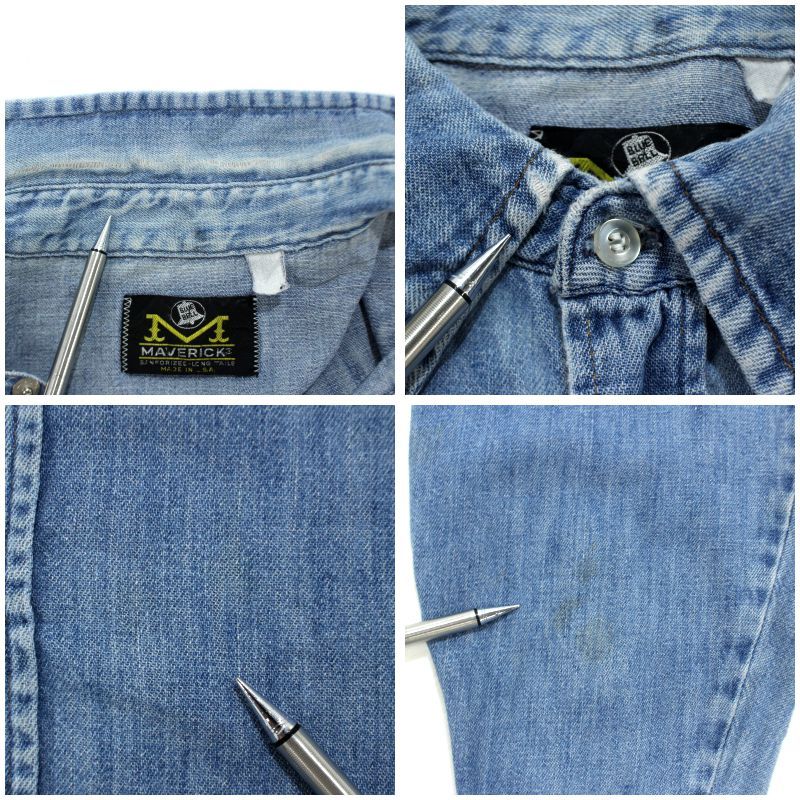 70s ビンテージ　MAVERICK デニムシャツ　マーベリック　USA製 MAVERICK BLUE BELL 70s USA製 デニムウエスタンシャツ