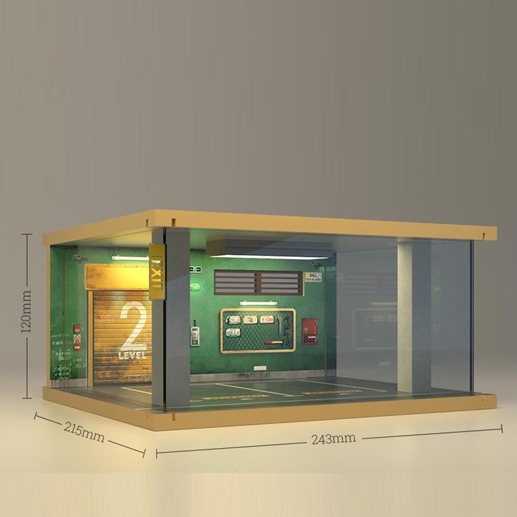 ディスプレイケース 1/32駐車場 アクリルケース LEDライト付き