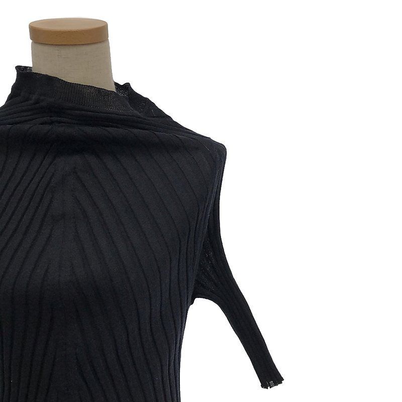 JIL SANDER / ジルサンダー | リネン混 変形 リブニット ロングドレス  